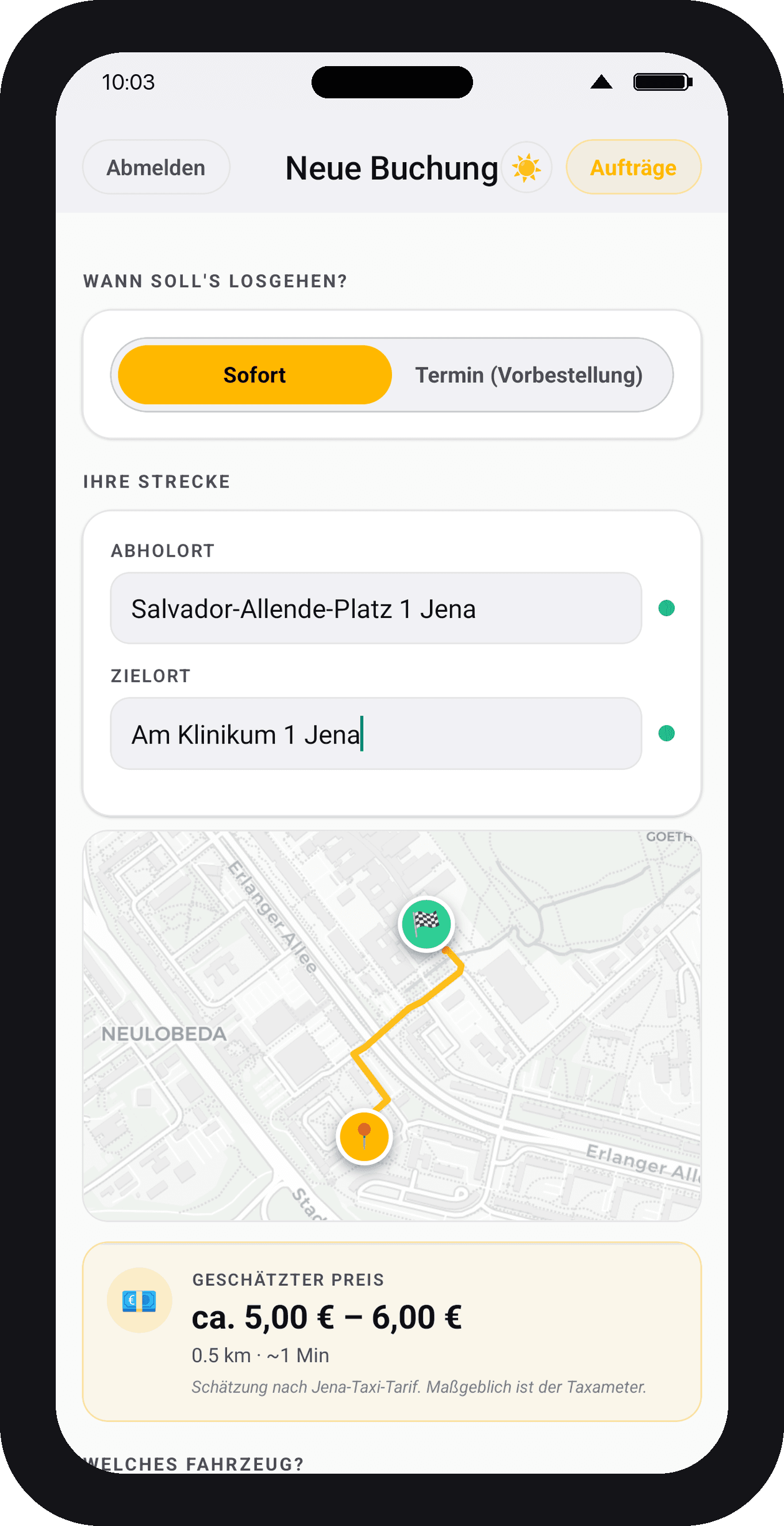 TAXI MAPS JENA App auf iPhone